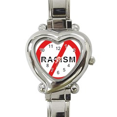 No Racism Heart Italian Charm Watch by demongstore