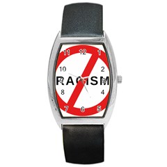 2000px No Racism Svg Barrel Style Metal Watch by demongstore