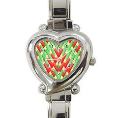 Christmas Geometric 3d Design Heart Italian Charm Watch by Sapixe