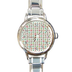 Christmas Decorations Background Round Italian Charm Watch by Sapixe