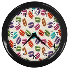 Macaron Macaroon Stylized Macaron Wall Clocks (black) by Sapixe