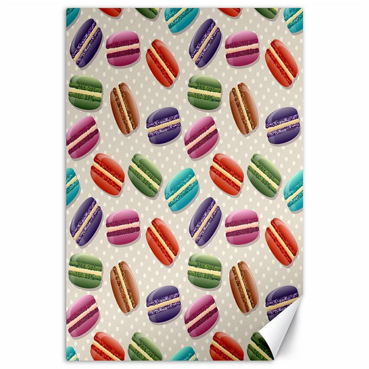 Macaron Macaroon Stylized Macaron Canvas 24  x 36 