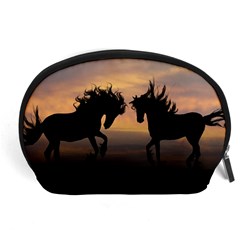 Horses Sunset Photoshop Graphics Accessory Pouches (large)  by Sapixe