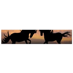 Horses Sunset Photoshop Graphics Small Flano Scarf by Sapixe