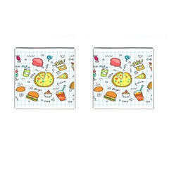 Colorful Doodle Soda Cartoon Set Cufflinks (square) by Sapixe