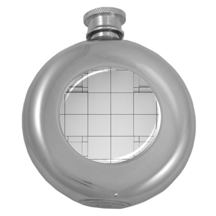 Abstract Architecture Contemporary Round Hip Flask (5 oz)