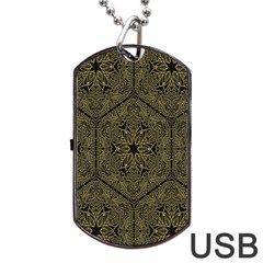 Texture Background Mandala Dog Tag Usb Flash (two Sides) by Sapixe