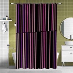 Shades Of Pink And Black Striped Pattern Shower Curtain 48  X 72  (small)  by yoursparklingshop