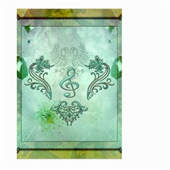 Music, Decorative Clef With Floral Elements Large Garden Flag (two Sides) by FantasyWorld7