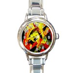 Fish And Bread1/1 Round Italian Charm Watch Front