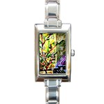 House Will Be Buit 4 Rectangle Italian Charm Watch Front