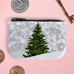 Christmas Xmas Tree Bokeh Mini Coin Purses by Simbadda