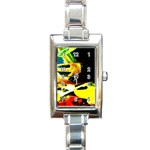 Drama 2 Rectangle Italian Charm Watch Front