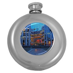 Architecture Modern Building Round Hip Flask (5 Oz) by Simbadda