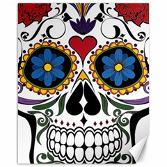 Cranium Sugar Skull Canvas 16  X 20   by StarvingArtisan