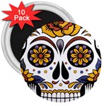 Sugar Skull 3  Magnets (10 pack)  Front