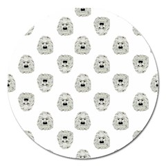 Angry Theater Mask Pattern Magnet 5  (round) by dflcprints