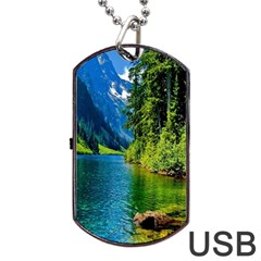 Beautiful Nature Lake Dog Tag Usb Flash (two Sides) by Modern2018