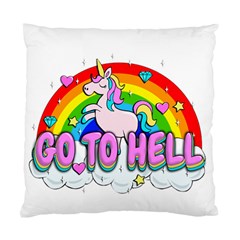 Go To Hell - Unicorn Standard Cushion Case (two Sides) by Valentinaart