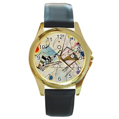 Composition 8 - Vasily Kandinsky Round Gold Metal Watch by Valentinaart