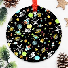 Space Pattern Round Ornament (two Sides) by Valentinaart