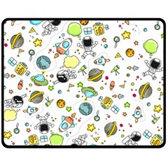 Space Pattern Fleece Blanket (medium)  by Valentinaart