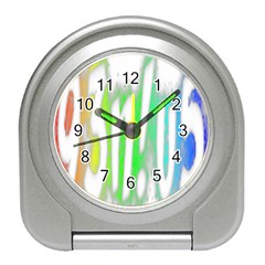 Genius Funny Typography Bright Rainbow Colors Travel Alarm Clocks by yoursparklingshop