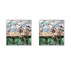 Blooming Tree 2 Cufflinks (square) by bestdesignintheworld