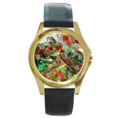 Eden Garden 8 Round Gold Metal Watch by bestdesignintheworld