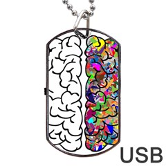 Brain Mind Anatomy Dog Tag Usb Flash (two Sides) by Simbadda