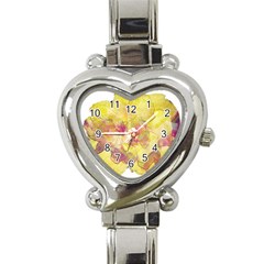 Yellow Rose Heart Italian Charm Watch by aumaraspiritart