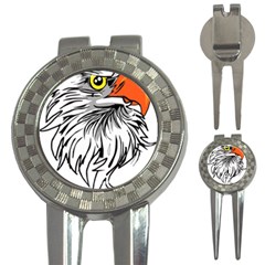 Animal Bird Cartoon Comic Eagle 3-in-1 Golf Divots by Simbadda