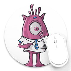 Business Education Logo Monster Round Mousepads by Simbadda