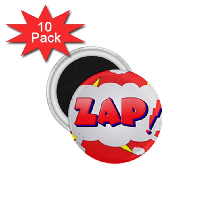 Comic Bubble Popart Cartoon Action 1.75  Magnets (10 pack) 