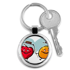 Dancing Fruit Apple Organic Fruit Key Chains (round)  by Simbadda