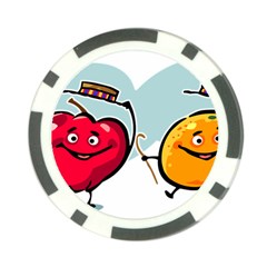 Dancing Fruit Apple Organic Fruit Poker Chip Card Guard by Simbadda