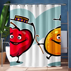 Dancing Fruit Apple Organic Fruit Shower Curtain 60  X 72  (medium)  by Simbadda