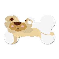 Lion Cute Sketch Funny Dog Tag Bone (two Sides) by Simbadda