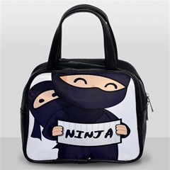 Ninja Baby Parent Cartoon Japan Classic Handbags (2 Sides) by Simbadda