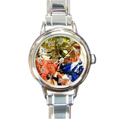 Pagoda And Calligraphy Round Italian Charm Watch by bestdesignintheworld