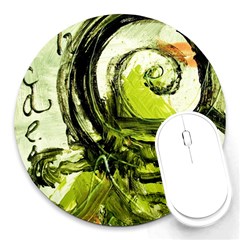 Pagoda Calligraphy 2 Round Mousepads by bestdesignintheworld