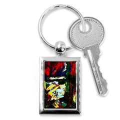 Tumble Weed And Blue Rose 2 Key Chains (rectangle)  by bestdesignintheworld