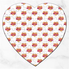 Girl Power Logo Pattern Jigsaw Puzzle (heart) by dflcprints