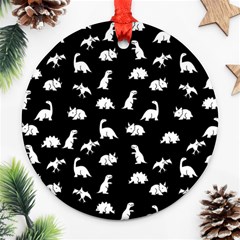 Dinosaurs Pattern Round Ornament (two Sides) by Valentinaart