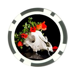 Animal Skull With A Wreath Of Wild Flower Poker Chip Card Guard by igorsin