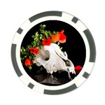 Animal skull with a wreath of wild flower Poker Chip Card Guard Front