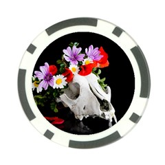 Animal Skull With A Wreath Of Wild Flower Poker Chip Card Guard by igorsin