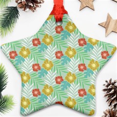 Vintage Floral Summer Pattern Ornament (star) by TastefulDesigns