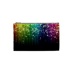 Colorful Space Rainbow Stars Cosmetic Bag (small)  by LoolyElzayat