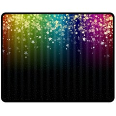 Colorful Space Rainbow Stars Fleece Blanket (medium)  by LoolyElzayat